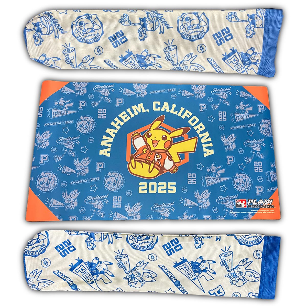 Pokemon TCG 2025 Pokemon World Championships Varsity Pikachu Playmat & Playmat Bag