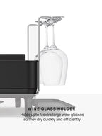 Simplehuman Steel Frame Kitchen Anti-Residue Dish Rack - Matte Black Steel