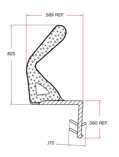 826 OLD STYLE - Weather-strip for Inswing Door w Fiberglass Sill - See description for Direct Replacement