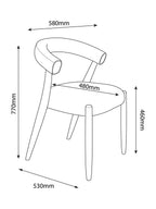 John Lewis Odell Walnut Leg Ergonomic Dining Chair - Atlas Ecru 77x58x53cm