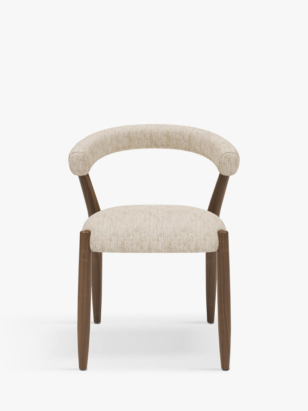 John Lewis Odell Walnut Leg Ergonomic Dining Chair - Atlas Ecru 77x58x53cm