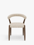 John Lewis Odell Walnut Leg Ergonomic Dining Chair - Atlas Ecru 77x58x53cm