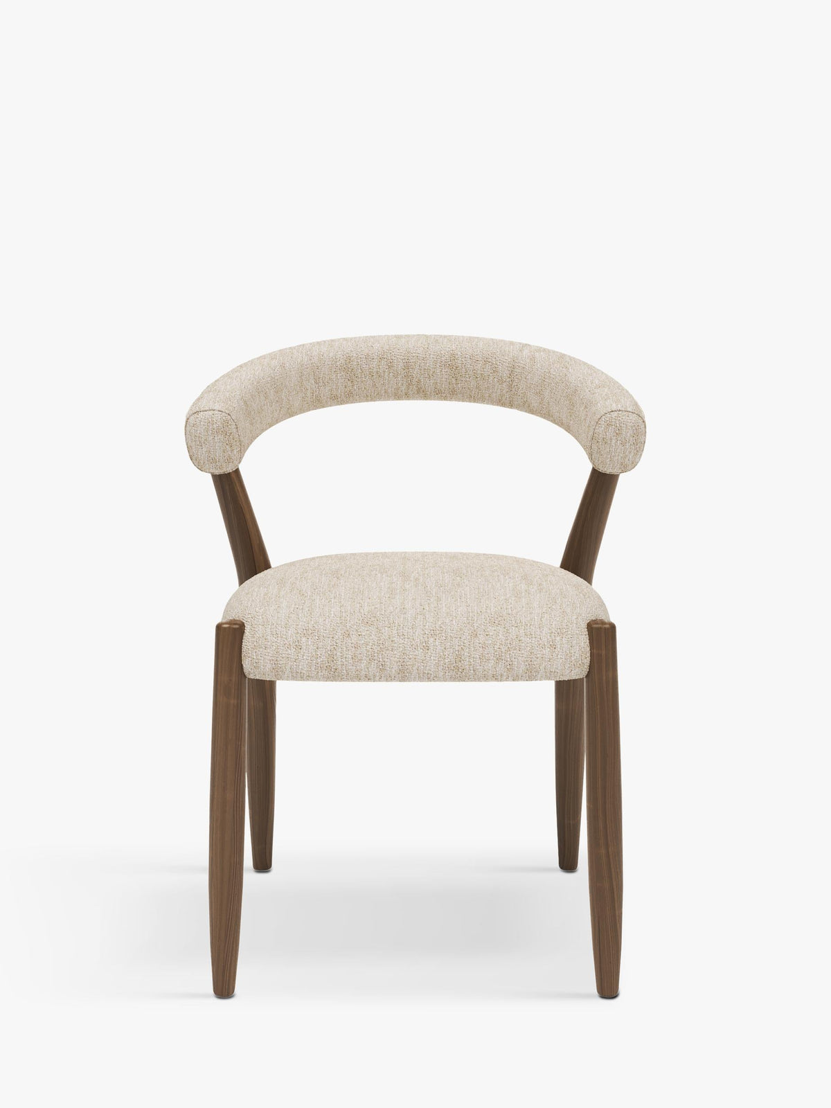 John Lewis Odell Walnut Leg Ergonomic Dining Chair - Atlas Ecru 77x58x53cm