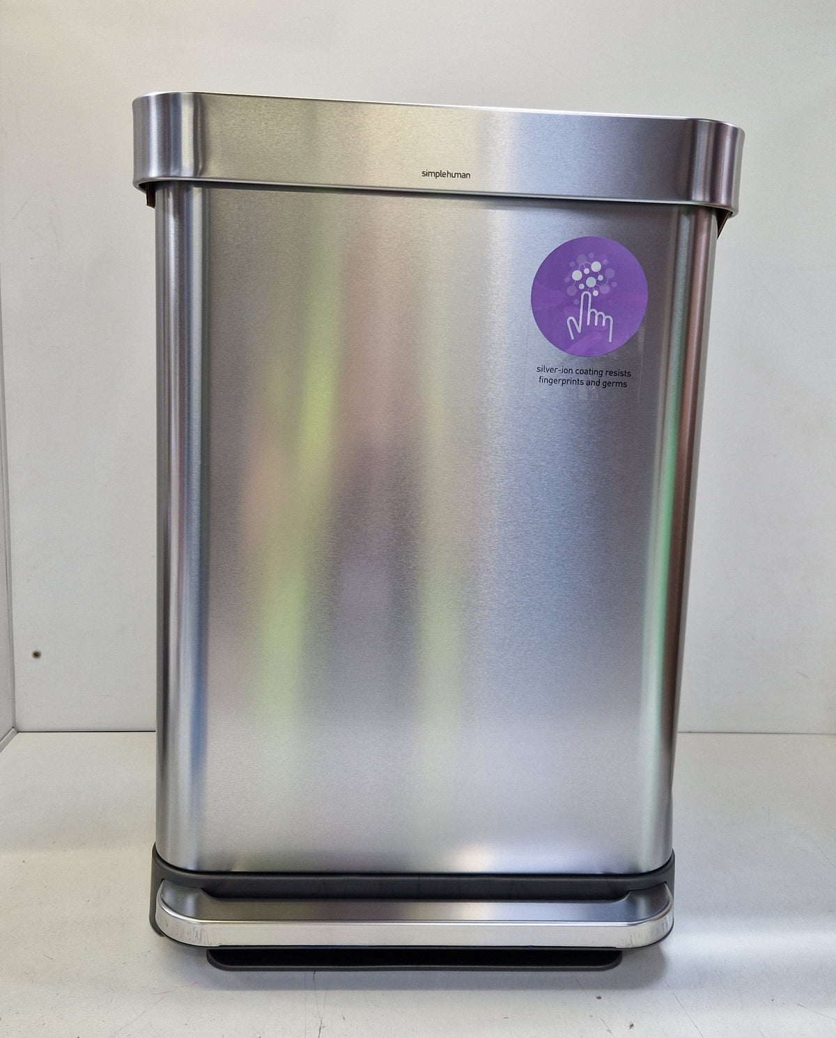 simplehuman Liner Pocket Kitchen Pedal Bin 55L - Brushed Stainless Steel