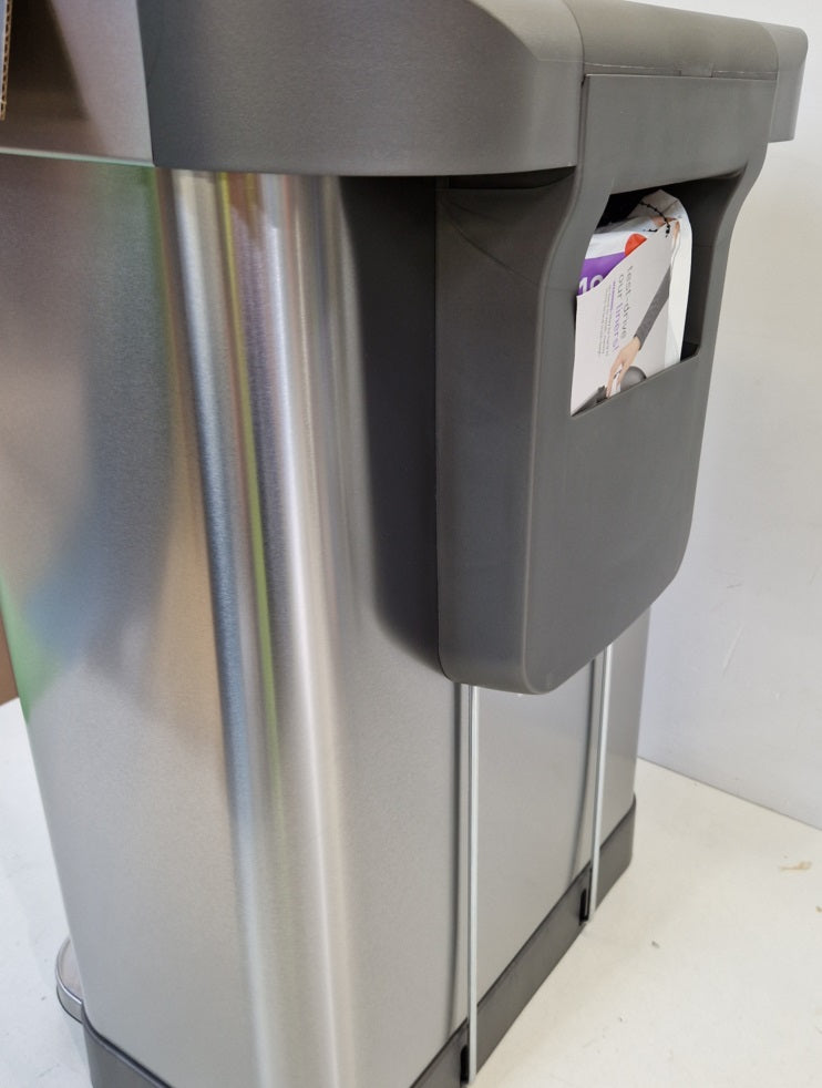 simplehuman Liner Pocket Kitchen Pedal Bin 55L - Brushed Stainless Steel