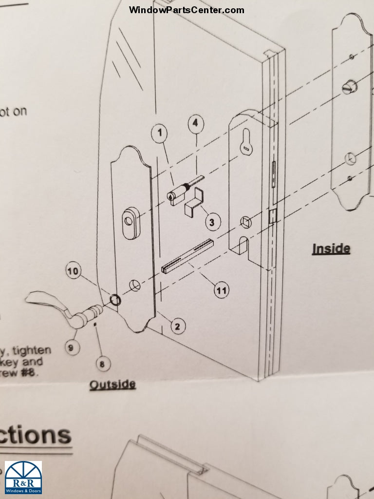 840-024 - Z Bar for GU Amesbury Truth Handle Set - Hurd Swinging  Door