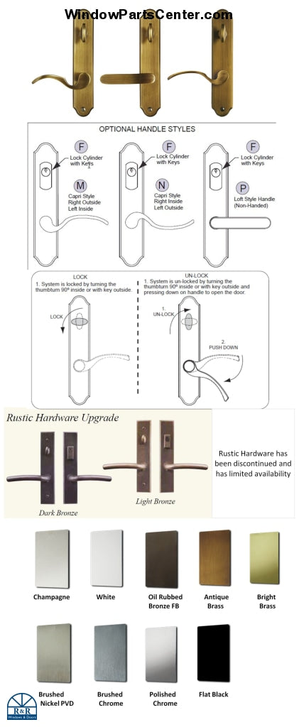 840 - Current Style Active  Amesbury Truth Sentry® .63  and Sentry® .03 Active Handle Set For GU Multi Point Hardware