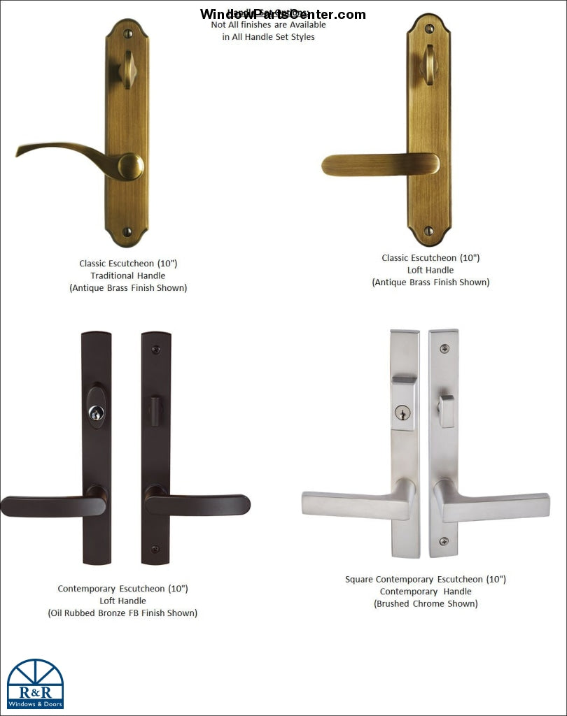 840 - Gu Active Handle Set For Multi Point Hardware Classic / Traditional Champagne