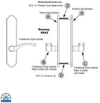 842 - Current Style Dummy Amesbury Truth Sentry® .63  and Sentry® .03 Dummy Handle Set For GU Multi Point Hardware