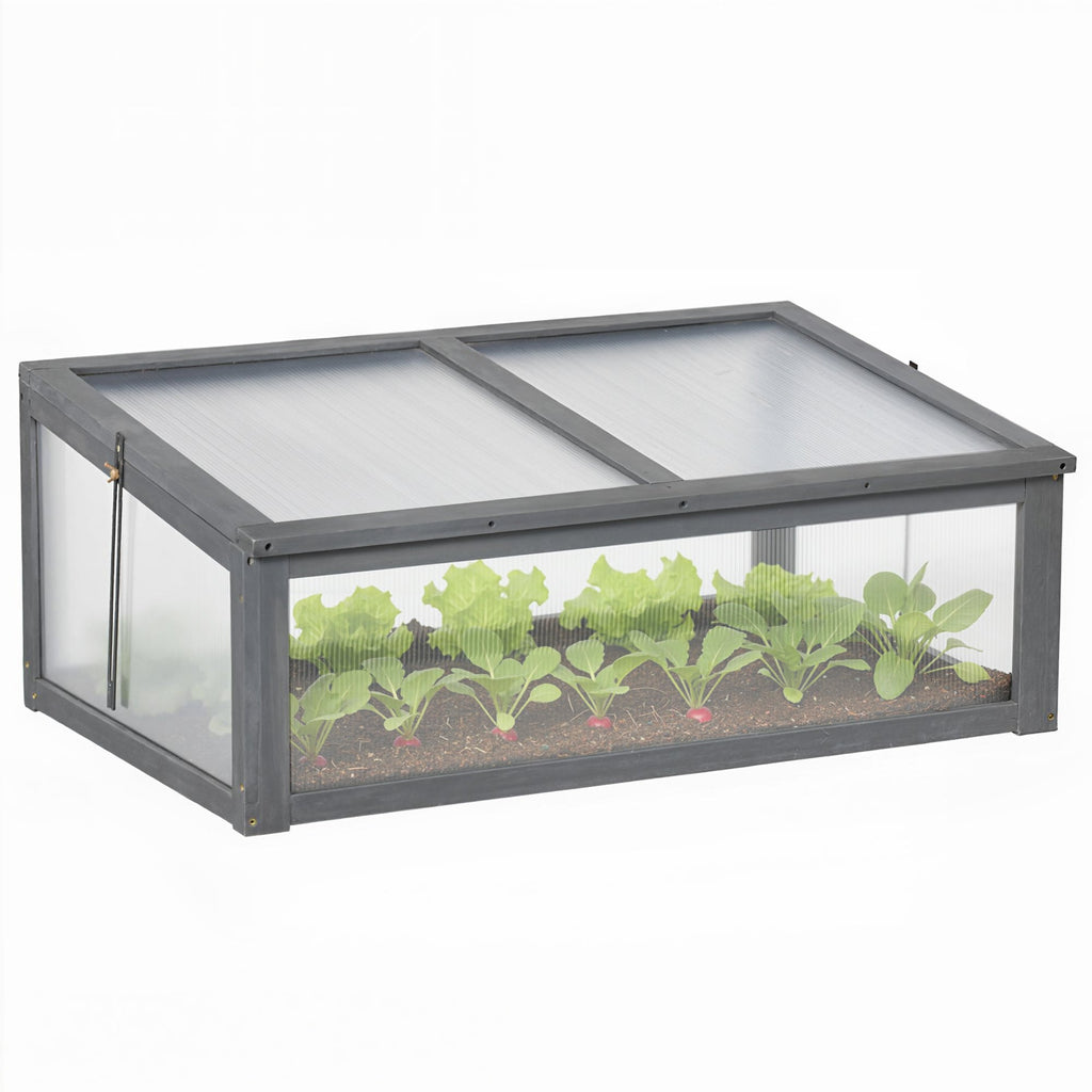 NookGrow Ground Cold Frame Greenhouse, 39" x 26" x 16", Gray