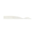 Northland Pan-Candy Crawler fishing lure in translucent white with ribbed body and paddle tail, designed for freshwater fishing tackle.