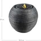 Kaemingk Outdoor Garden Decorative Stone Effect Sphere Water Feature - Black