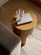The Conran Shop Doric Sculptural Designer Living Room Side Table - Mustard