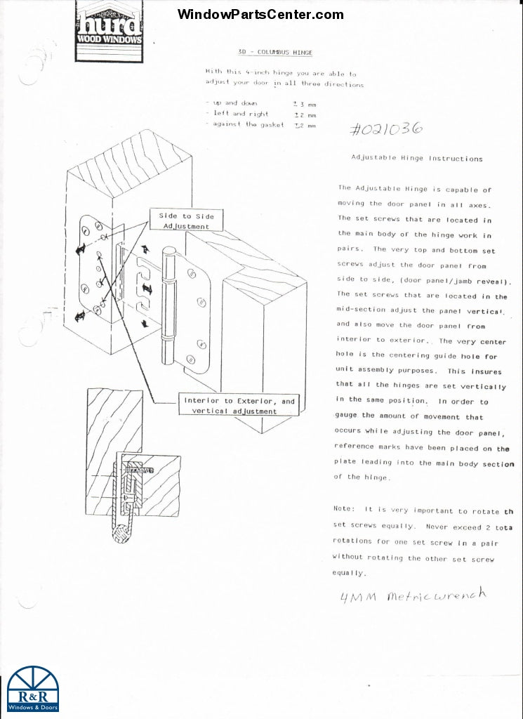 878 - Columbus 3D Adjustable Door Hinge