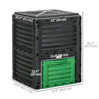 80 Gallon Outdoor Compost Bin for Fast Soil Creation, Green