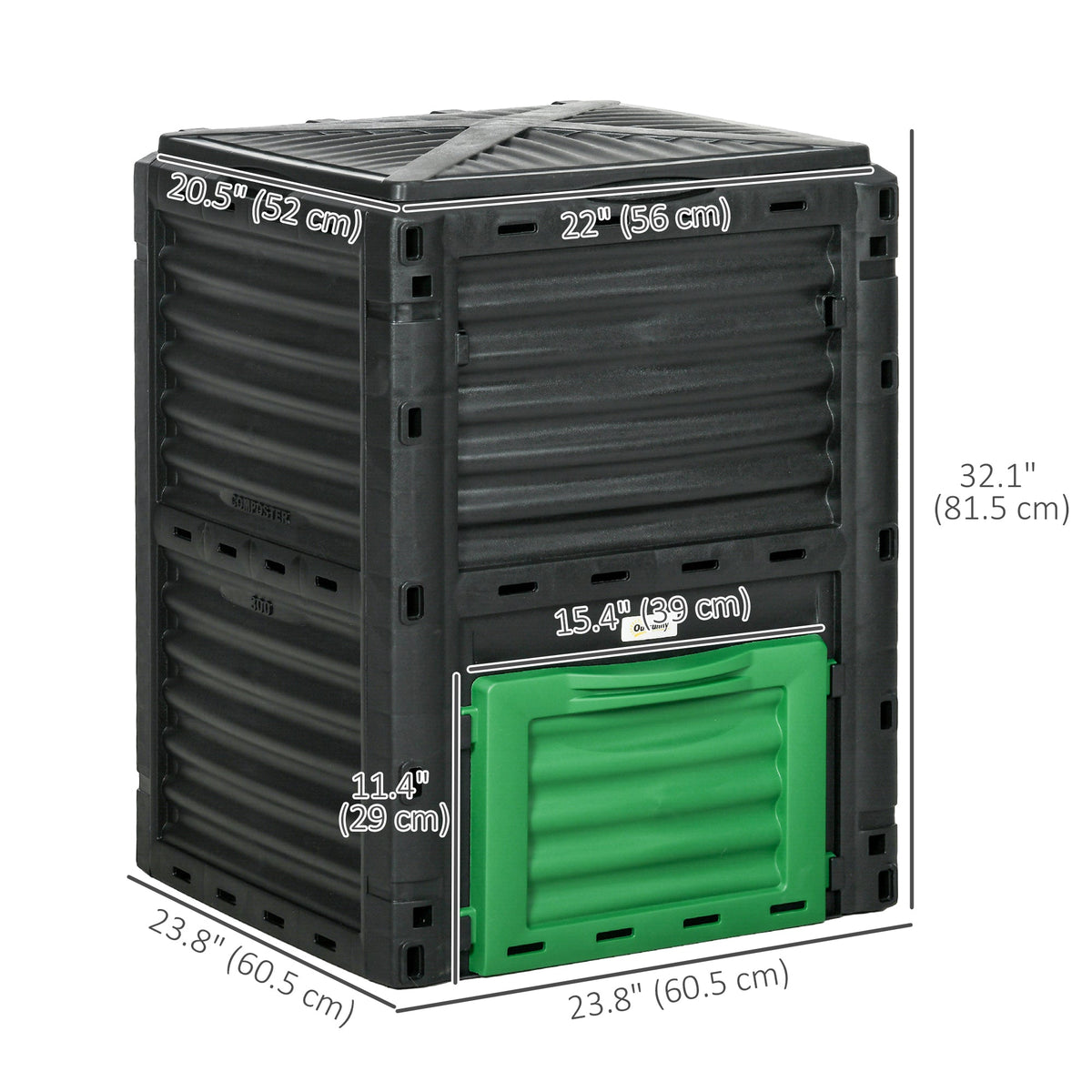 80 Gallon Outdoor Compost Bin for Fast Soil Creation, Green