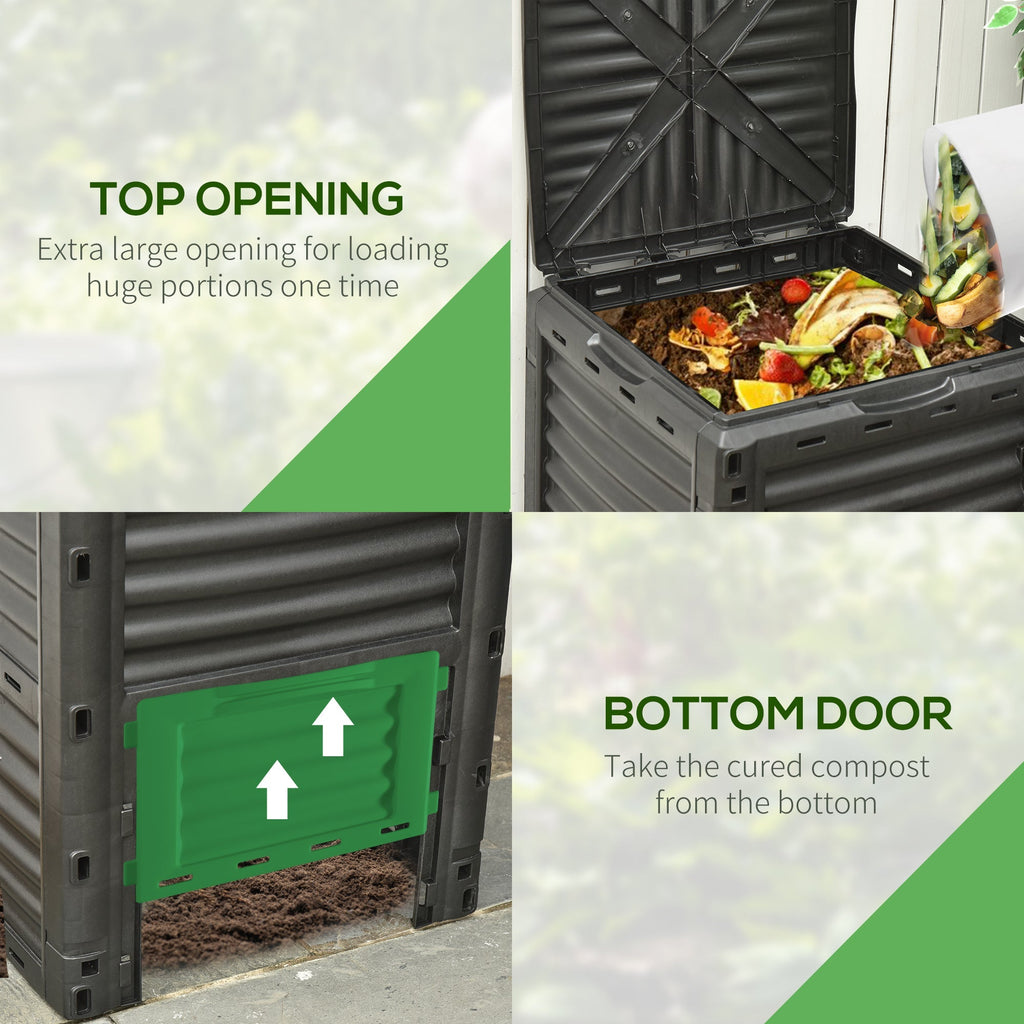 80 Gallon Outdoor Compost Bin for Fast Soil Creation, Green