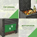 80 Gallon Outdoor Compost Bin for Fast Soil Creation, Green