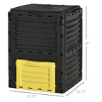80 Gallon Outdoor Compost Bin for Fast Soil Creation, Yellow