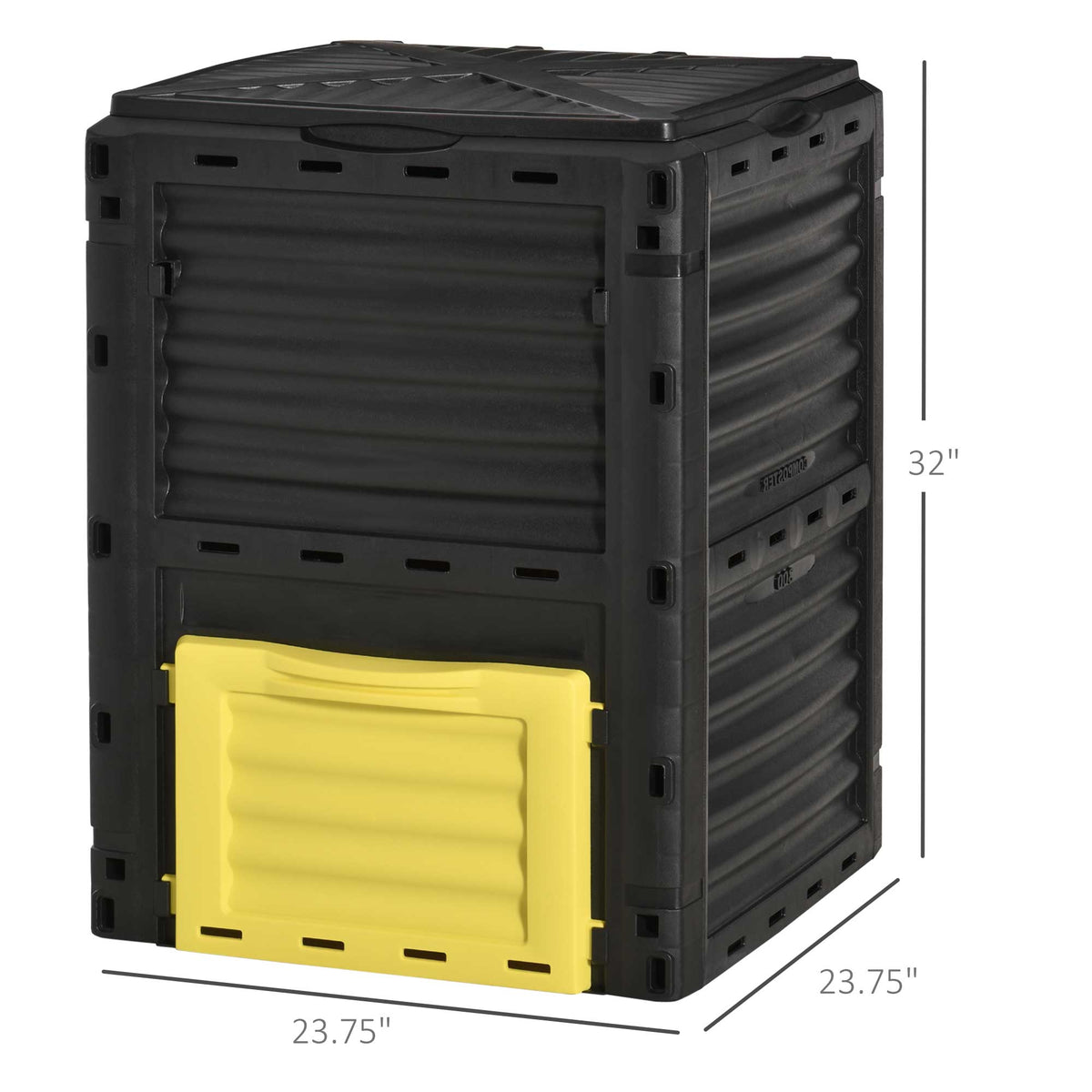 80 Gallon Outdoor Compost Bin for Fast Soil Creation, Yellow