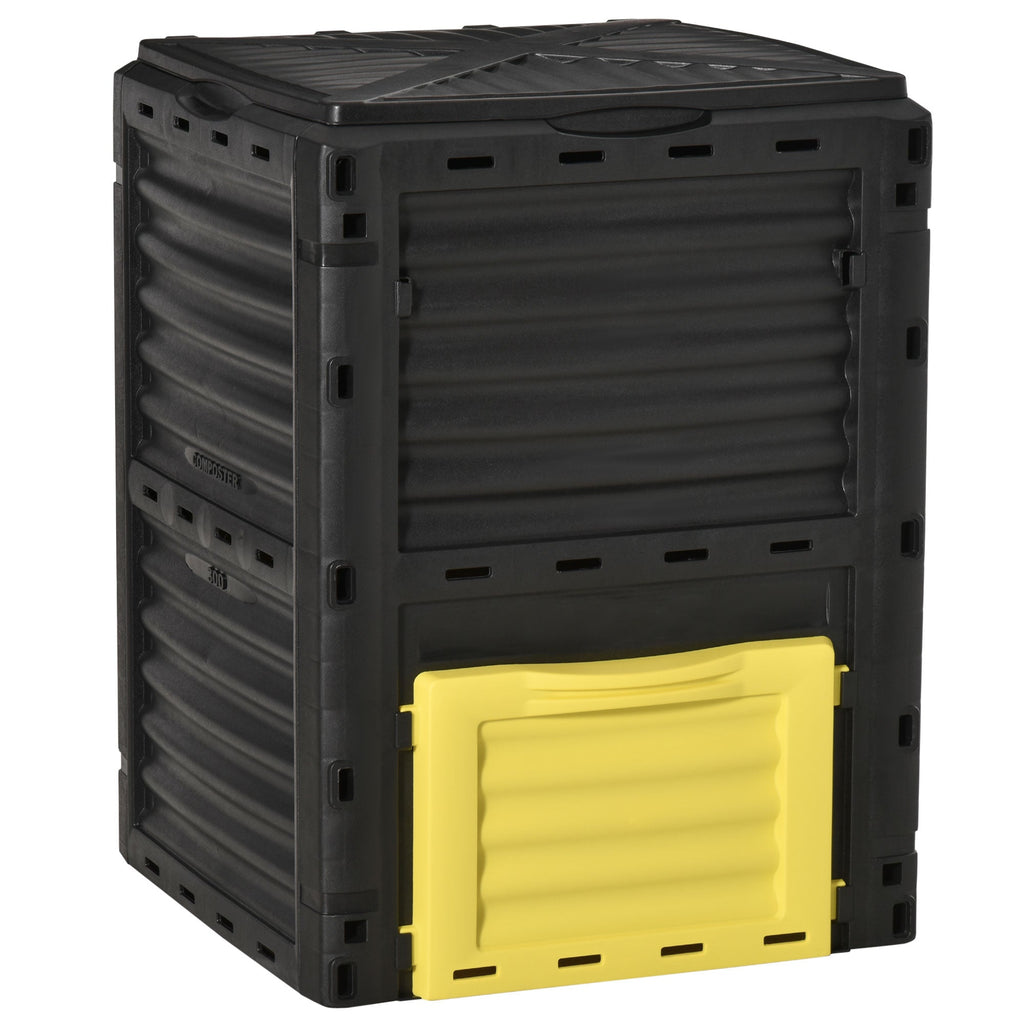 80 Gallon Outdoor Compost Bin for Fast Soil Creation, Yellow