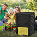 80 Gallon Outdoor Compost Bin for Fast Soil Creation, Yellow
