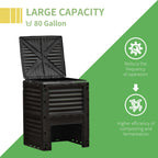 80 Gallon Outdoor Compost Bin for Fast Soil Creation, Yellow