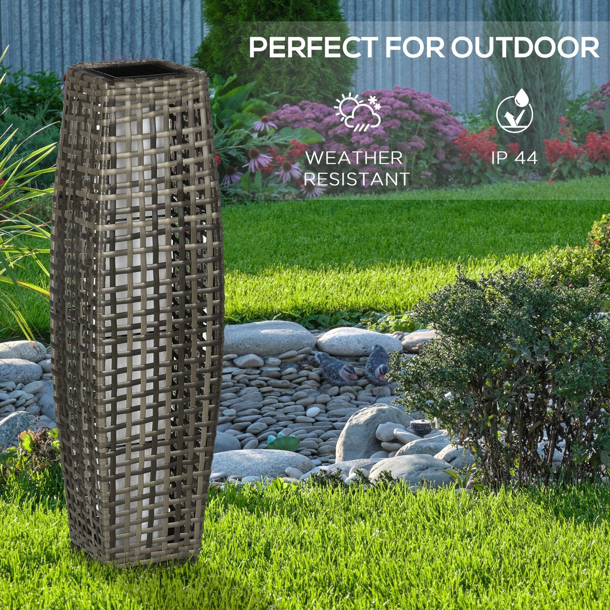 Auto-On/Off LED Solar Pathway Light for Garden, Lawn, Driveway & Porch, Gray