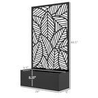 Outdoor Privacy Screen with Planter Box, Metal Privacy Panel, and Raised Garden Bed, Wall-Mounted or Freestanding for Garden, Patio, Pool, Hot Tub, Black