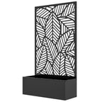 Outdoor Privacy Screen with Planter Box, Metal Privacy Panel, and Raised Garden Bed, Wall-Mounted or Freestanding for Garden, Patio, Pool, Hot Tub, Black