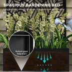 Outdoor Privacy Screen with Planter Box, Metal Privacy Panel, and Raised Garden Bed, Wall-Mounted or Freestanding for Garden, Patio, Pool, Hot Tub, Black