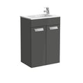 Debba Unik Compact Two Door Base Bathroom Unit & Basin Anthracite Grey - All Sizes