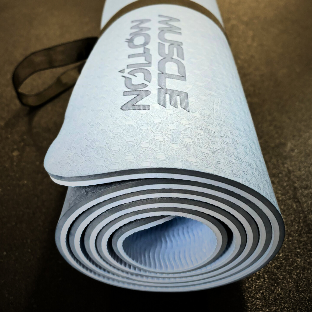 Muscle Motion Yoga Mat - Reversible - Grey Blue / Baby Blue