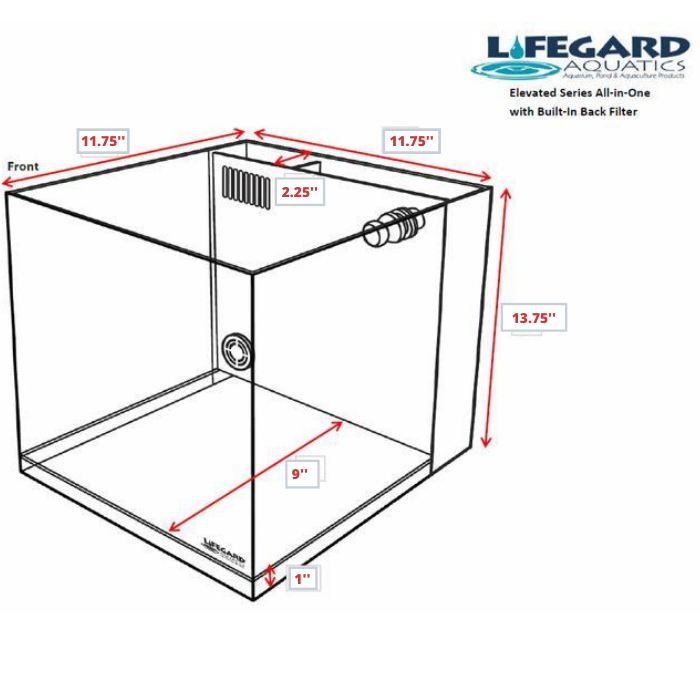 8.3 Gallons 45° Beveled Edge Low Iron Ultra Clear Aquarium
