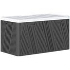 380L Waterproof Plastic Outdoor Storage Box, Lockable Garden Storage Box, Black