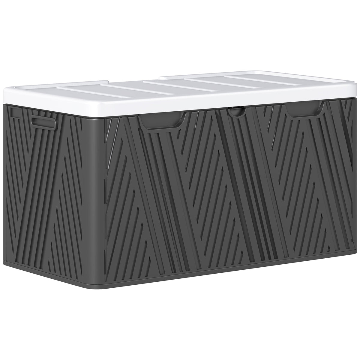 380L Waterproof Plastic Outdoor Storage Box, Lockable Garden Storage Box, Black