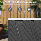 380L Waterproof Plastic Outdoor Storage Box, Lockable Garden Storage Box, Black