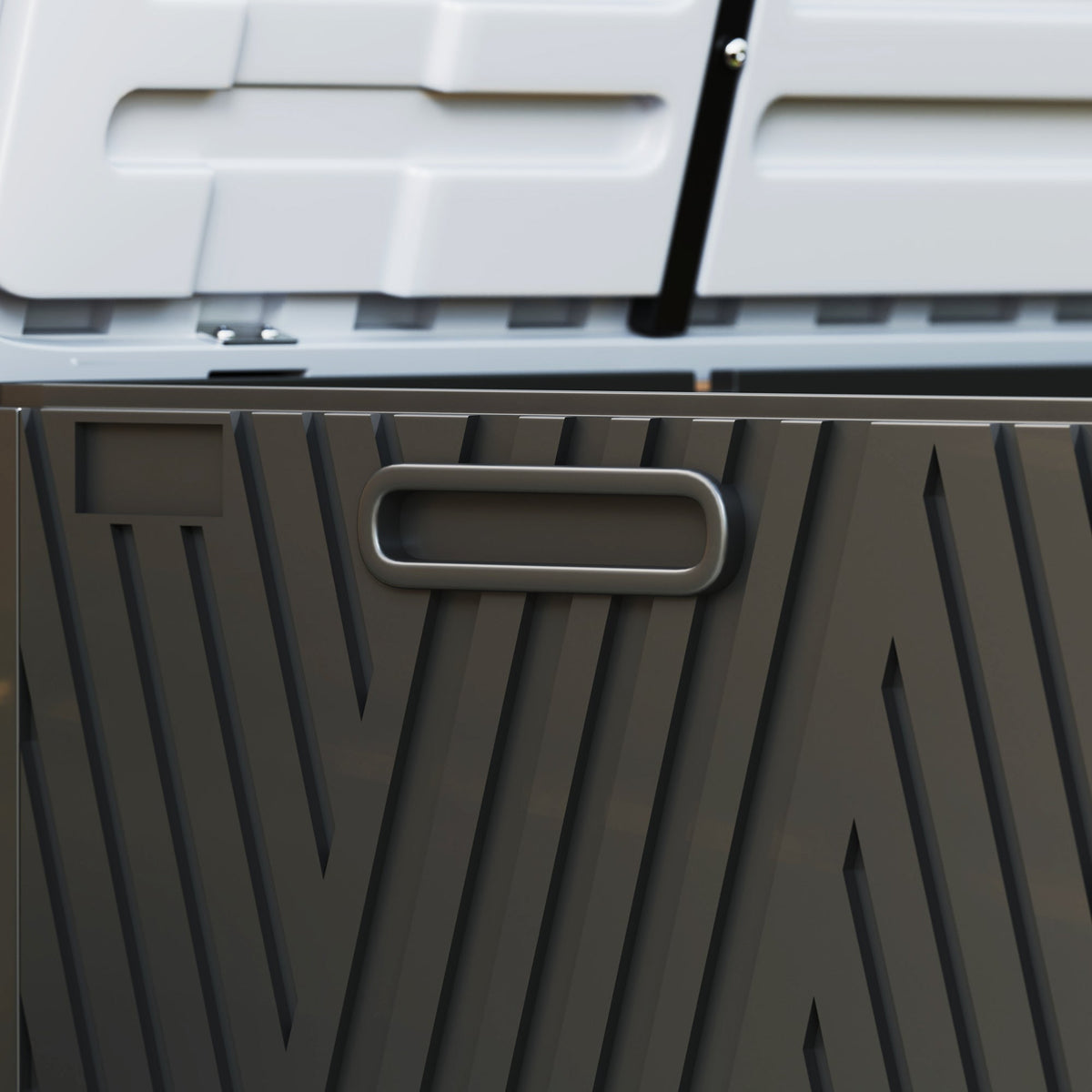 380L Waterproof Plastic Outdoor Storage Box, Lockable Garden Storage Box, Black