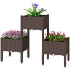Self-Watering Plastic Raised Garden Bed with Legs