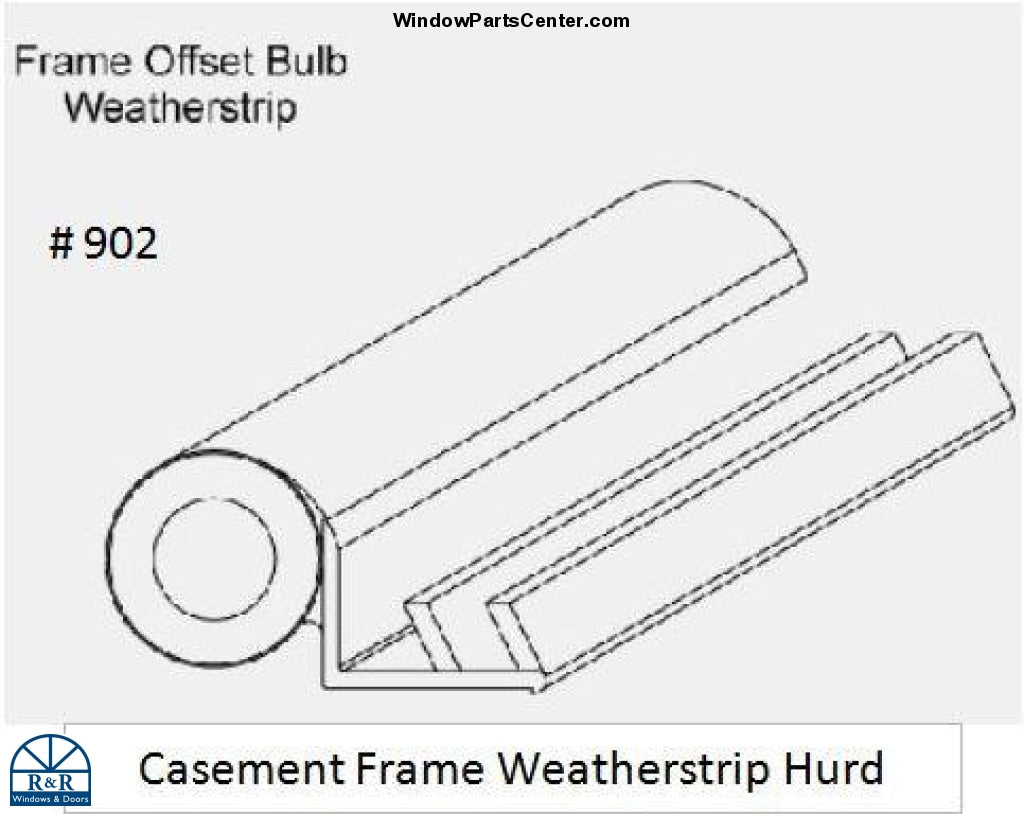 902 AmesburyTruth Offset Kerf Mounted  Foam Filled Seal Window Weather Strip