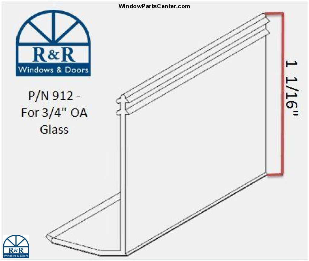 912 3/4" Snap-In-Vinyl  Glazing Bead