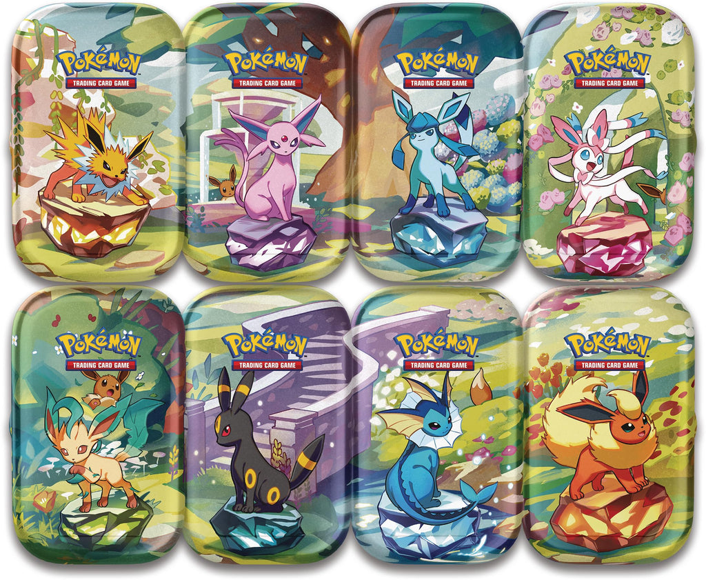 Pokemon TCG: Scarlet & Violet —Prismatic Evolutions Mini Tin - Vaporeon (2 Booster Packs & 1 Coin)