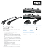 Thule WingBar Edge 9591 Aerodynamic Aluminium Roof Bars - Pair - Silver