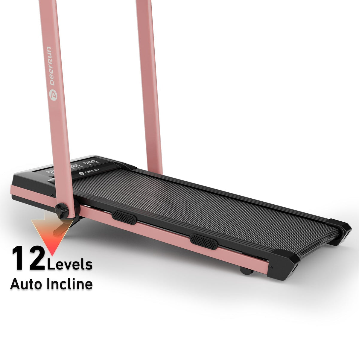 DeerRun Z10 Pro Muse Type 2 in 1 Foldable Treadmill with Remote Control, 12% Auto Incline, Pink