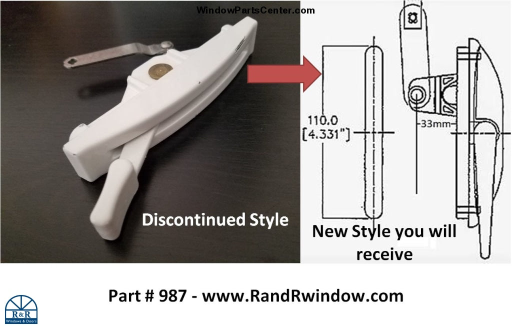 987 -Old Style  Roto Vinyl Casement Window Lock