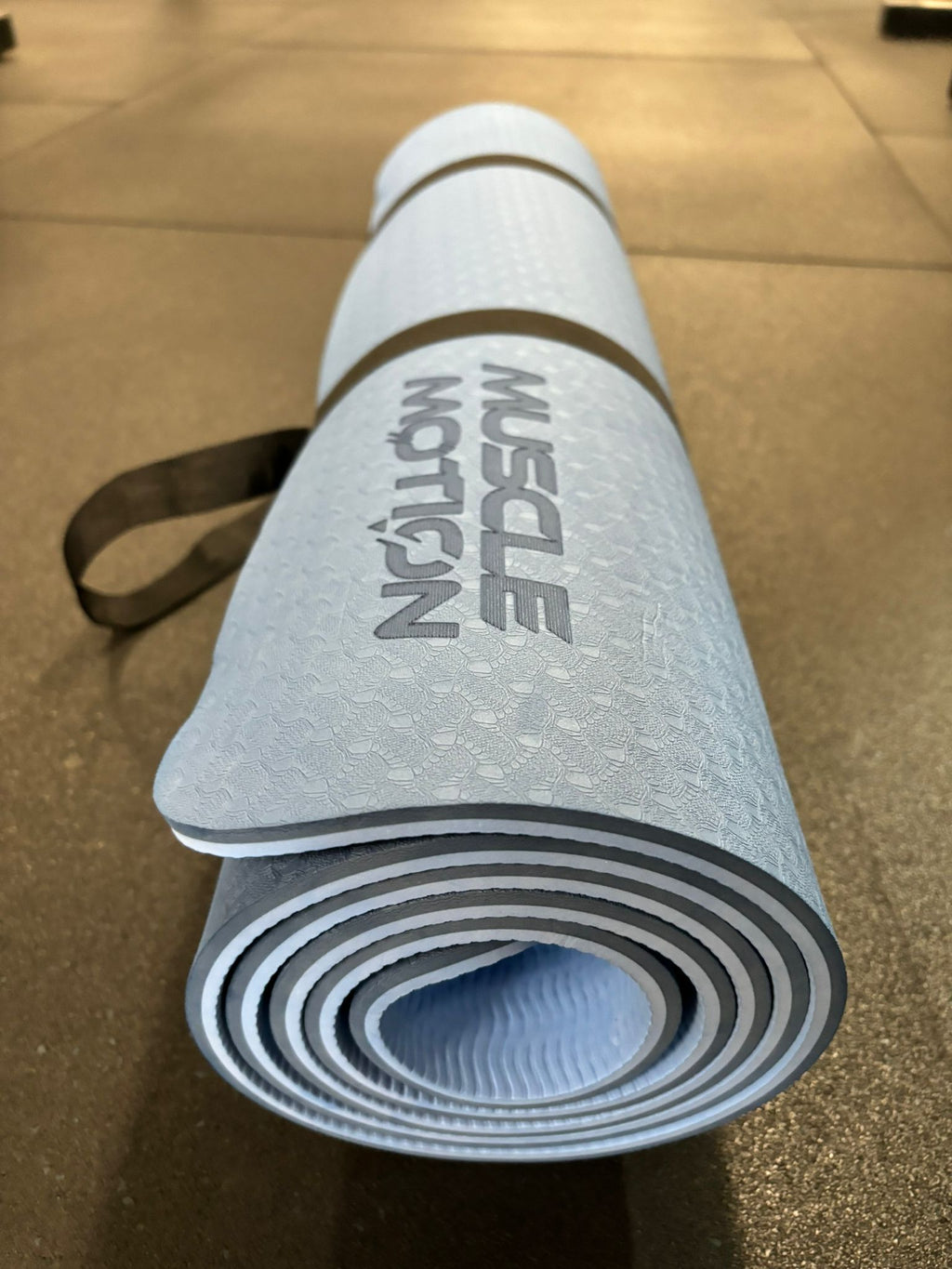 Muscle Motion Yoga Mat - Reversible - Grey Blue / Baby Blue