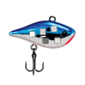 Reef Runner Flash Shad blue and silver lipless crankbait with red accents and treble hook for bass fishing tackle