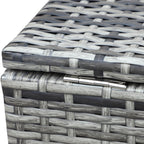 4-Piece Rattan Sofa Set with Corner Section and Glass Coffee Table, Mixed Grey