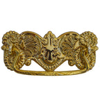 Ornate Victorian Drawer Pull – Brass or Antique Finish, 3" Center-to-Center, Stamped Back Plate, Cast Bail
