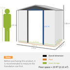 4.3 x 6.2 ft Garden Shed w/ Ventilation Slots, Lockable Door and Gloves for Garden, Patio, Oak